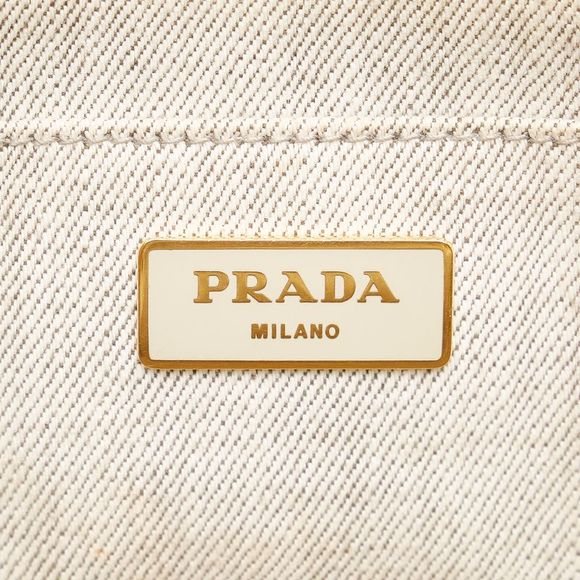 Prada Pre Loved Canapa Logo Canvas Satchel - Picture 7 of 8